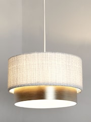 Searchlight White Silver and Champagne Dahlia Two Tier Lampshade - Image 1 of 4
