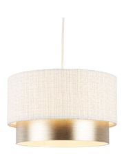 Searchlight White Silver and Champagne Dahlia Two Tier Lampshade - Image 3 of 4