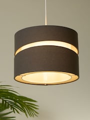 Searchlight Charcoal Grey/White Loren Two-Tier Shade - Image 1 of 4