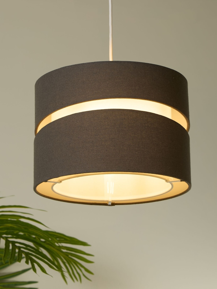 Searchlight Charcoal Grey/White Loren Two-Tier Shade - Image 1 of 4