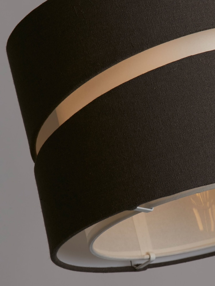 Searchlight Charcoal Grey/White Loren Two-Tier Shade - Image 2 of 4