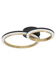 Eglo Black Brass Calliera Steel LED Circle Modern Ceiling Light - Image 2 of 5