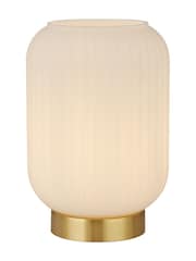 Searchlight Frosted White/Satin Brass Olivia Table Lamp - Image 2 of 4