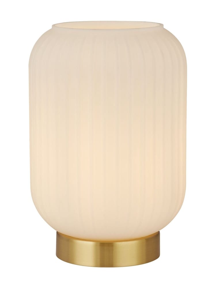 Searchlight Frosted White/Satin Brass Olivia Table Lamp - Image 2 of 4