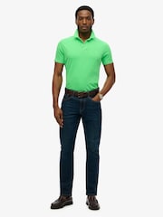 Superdry Green 100% Cotton Essential Jersey Polo Top - Image 1 of 1