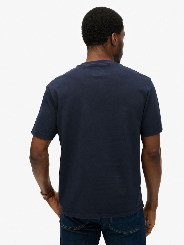Superdry Blue 100% Cotton Athletic Essential Graphic T-Shirt - Image 2 of 5
