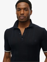 Superdry 100% Cotton Knitted Texture Short Sleeve Polo Shirt - Bild 4 von 5