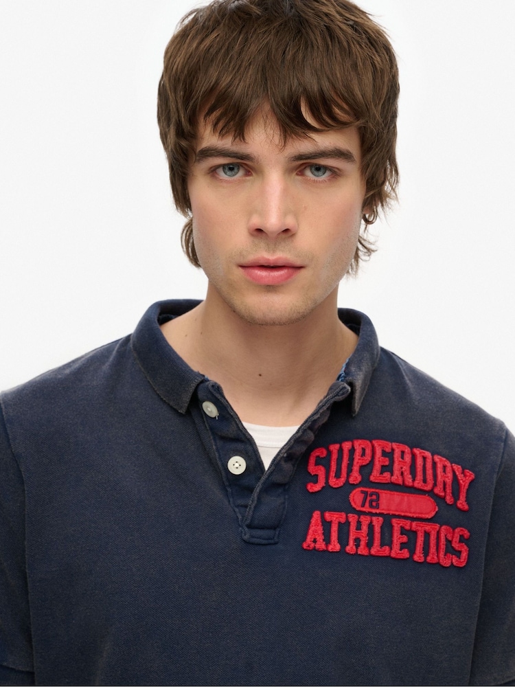 Camisa polo atlética vintage Superdry 100% algodão - Imagem 3 de 3