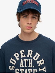 Superdry Blue 100% Cotton Athletic Essential Graphic T-Shirt - Image 3 of 3