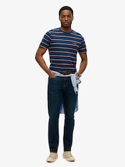 Superdry Blue 100% Cotton Essentials Stripe T-Shirt - Image 1 of 5