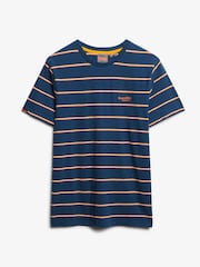 Superdry Blue 100% Cotton Essentials Stripe T-Shirt - Image 4 of 5