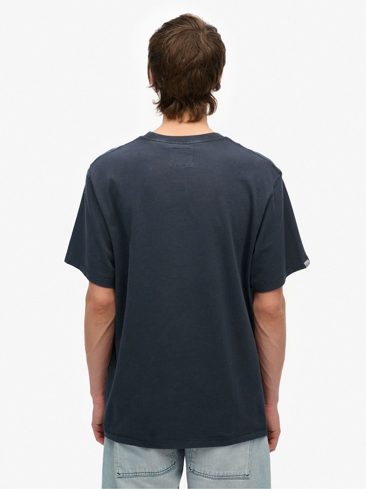 Superdry Blue 100% Cotton Athletic Essential Graphic T-Shirt - Image 2 of 3