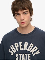 Superdry Blue 100% Cotton Athletic Essential Graphic T-Shirt - Image 3 of 3