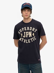 Superdry Black 100% Cotton Vintage Athletic Short Sleeve T-Shirt - Image 2 of 4