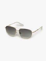 Superdry Gold Gradient Lens Aviator Sunglasses - Image 1 of 2