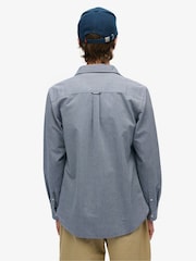 Superdry Blue Classic Oxford Long Sleeve 100% Cotton Shirt - Image 2 of 4