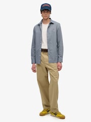 Superdry Blue Classic Oxford Long Sleeve 100% Cotton Shirt - Image 3 of 4