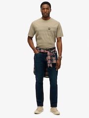 Superdry Green 100% Cotton Contrast Stripe Pocket T-Shirt - Image 1 of 4
