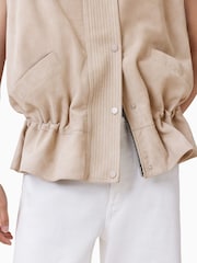 AllSaints Cream Sofi Suede Gilet - Image 4 of 8