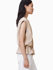 AllSaints Cream Sofi Suede Gilet - Image 5 of 8