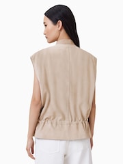 AllSaints Cream Sofi Suede Gilet - Image 7 of 8