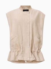 AllSaints Cream Sofi Suede Gilet - Image 8 of 8