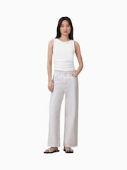 AllSaints White Blake Fray 100% Cotton Jeans - Image 4 of 8