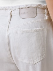 AllSaints White Blake Fray 100% Cotton Jeans - Image 5 of 8