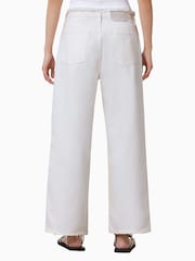 AllSaints White Blake Fray 100% Cotton Jeans - Image 6 of 8