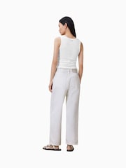 AllSaints White Blake Fray 100% Cotton Jeans - Image 7 of 8