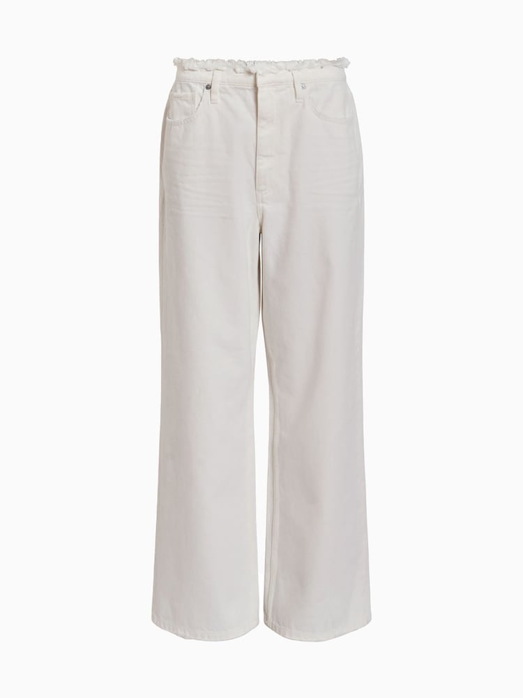 AllSaints White Blake Fray 100% Cotton Jeans - Image 8 of 8