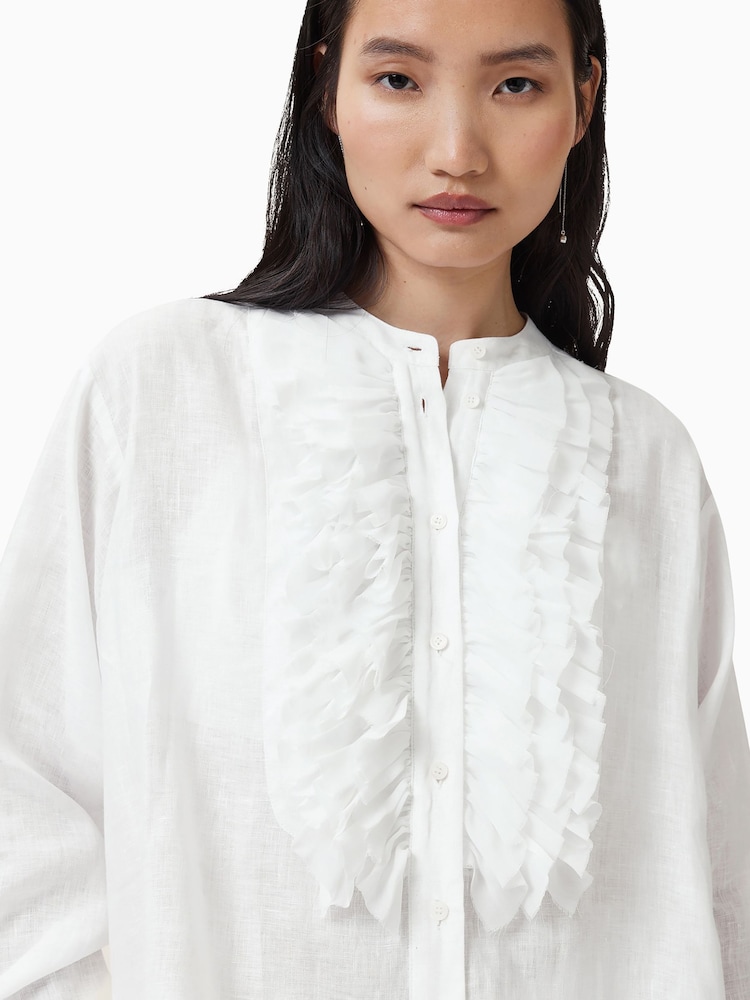 AllSaints White Cassia 100% Linen Shirt - Image 2 of 8
