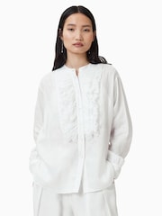 AllSaints White Cassia 100% Linen Shirt - Image 4 of 8
