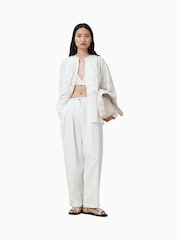AllSaints White Cassia 100% Linen Shirt - Image 5 of 8