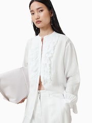 AllSaints White Cassia 100% Linen Shirt - Image 6 of 8