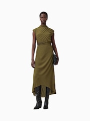 AllSaints Green Rayanna Dress - Image 3 of 10