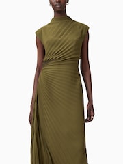 AllSaints Green Rayanna Dress - Image 6 of 10