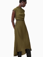 AllSaints Green Rayanna Dress - Image 7 of 10