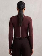 Reiss Burgundy/Camel Kya Jumper - Image 5 of 6