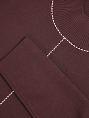 Reiss Burgundy/Camel Kya Jumper - Image 6 of 6