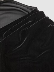 Reiss Black Kassia Velvet Cut-Out Long-Sleeve Top - Image 6 of 6