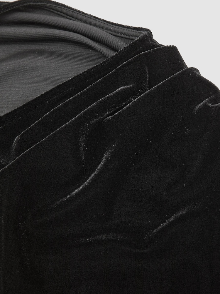 Reiss Black Kassia Velvet Cut-Out Long-Sleeve Top - Image 6 of 6
