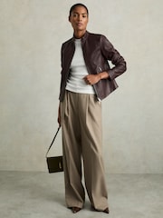 Reiss White Trudy Fine Rib Ruched Vest Top - Image 3 of 6
