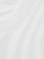 Reiss White Trudy Fine Rib Ruched Vest Top - Image 6 of 6