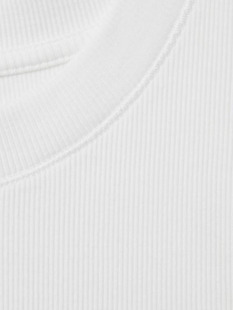 Reiss White Trudy Fine Rib Ruched Vest Top - Image 6 of 6