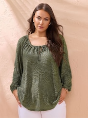 Evans Zebra Print Burnout Blouse - Image 1 of 5