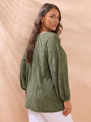 Evans Zebra Print Burnout Blouse - Image 3 of 5