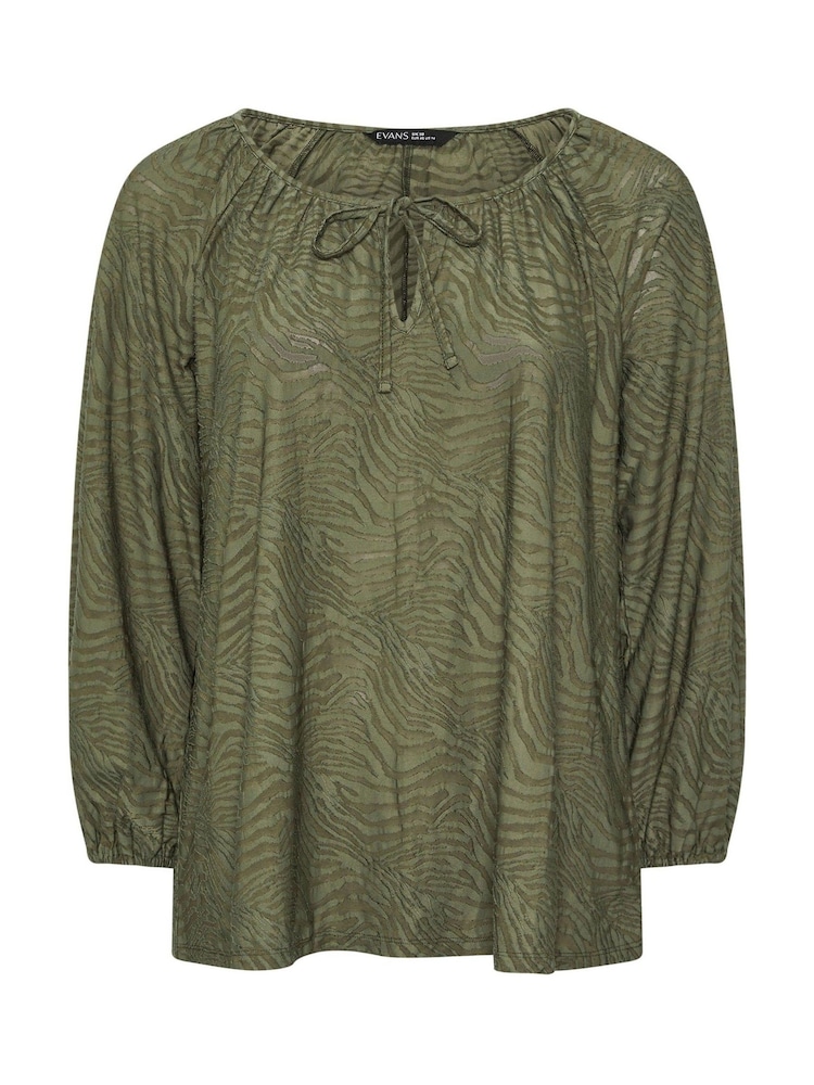 Evans Zebra Print Burnout Blouse - Image 5 of 5