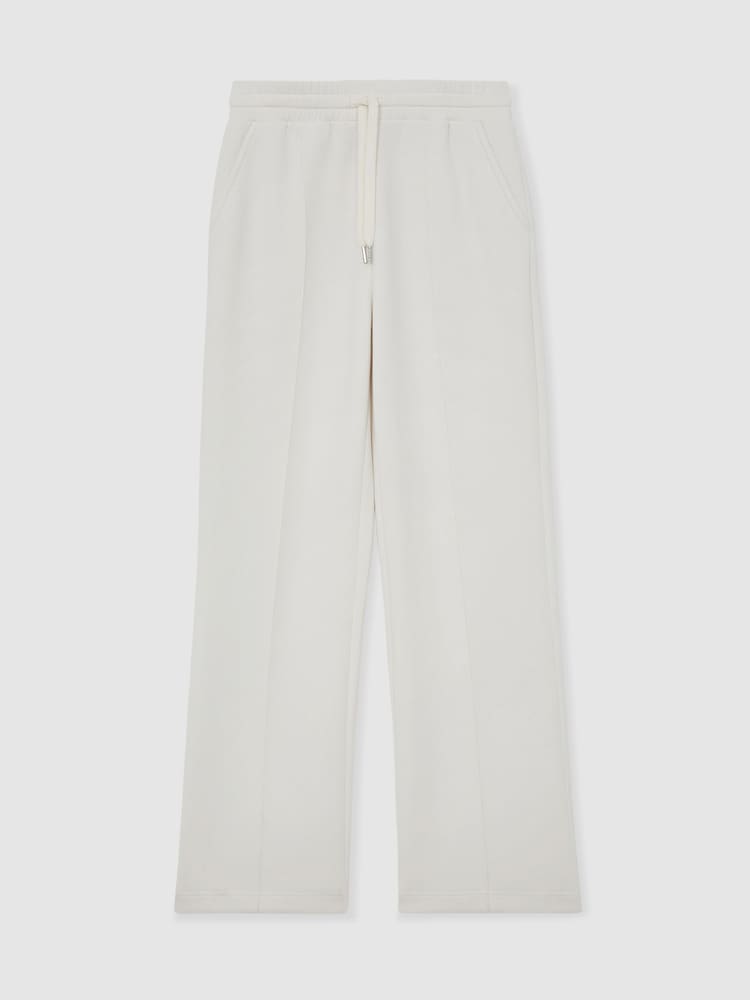 Reiss Ivory Jemma Modal-Blend Interlock Wide-Leg Joggers - Image 2 of 7