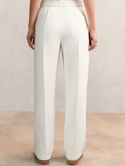 Reiss Ivory Jemma Modal-Blend Interlock Wide-Leg Joggers - Image 5 of 7